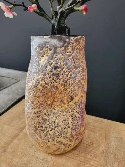 PTMD Vaas Xamery rood dik glas vase bubble waves L Online