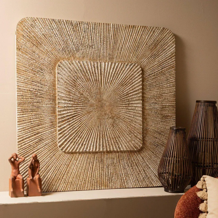 PTMD Wandornament Dishita Crème vierkant mdf S Online