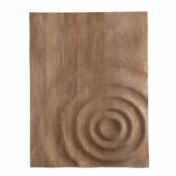 PTMD Wandornament Mattin lichtbruin mangohout rechthoekig met cirkels Best