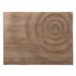 PTMD Wandornament Mattin lichtbruin mangohout rechthoekig met cirkels Best