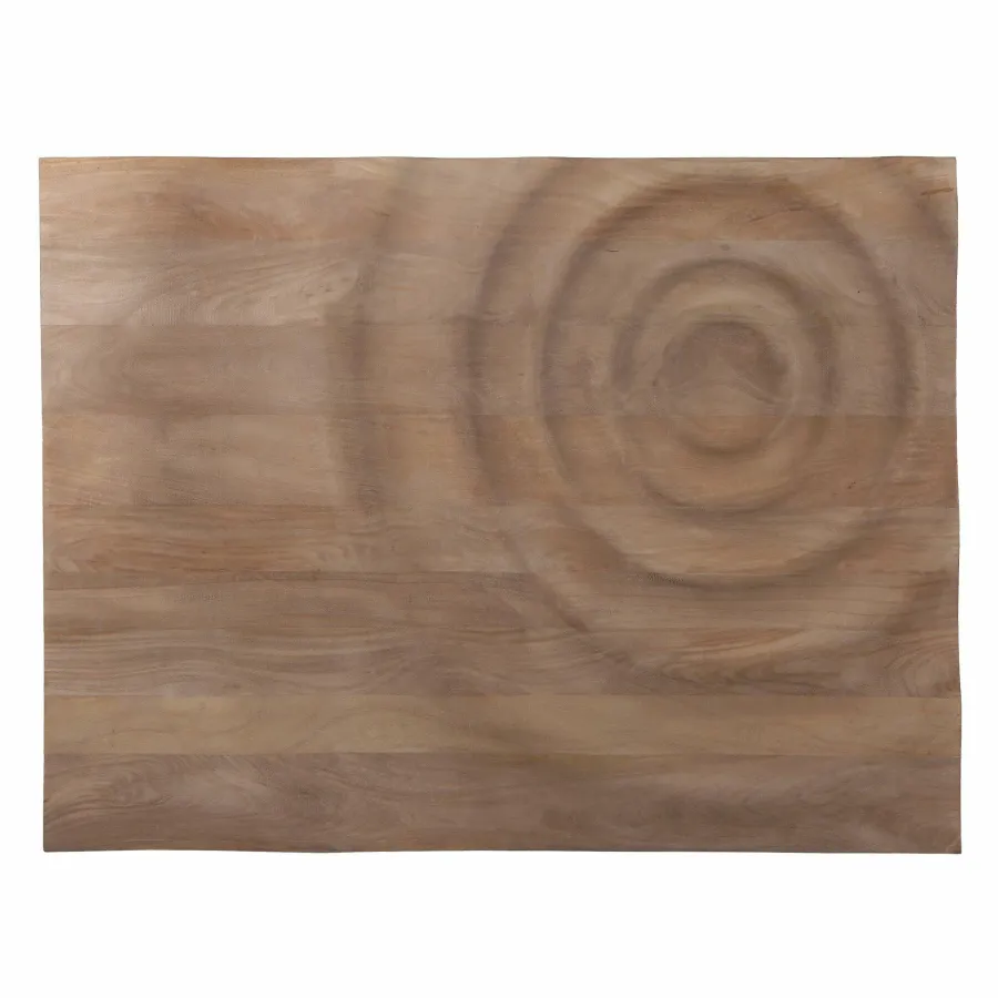 PTMD Wandornament Mattin lichtbruin mangohout rechthoekig met cirkels Best