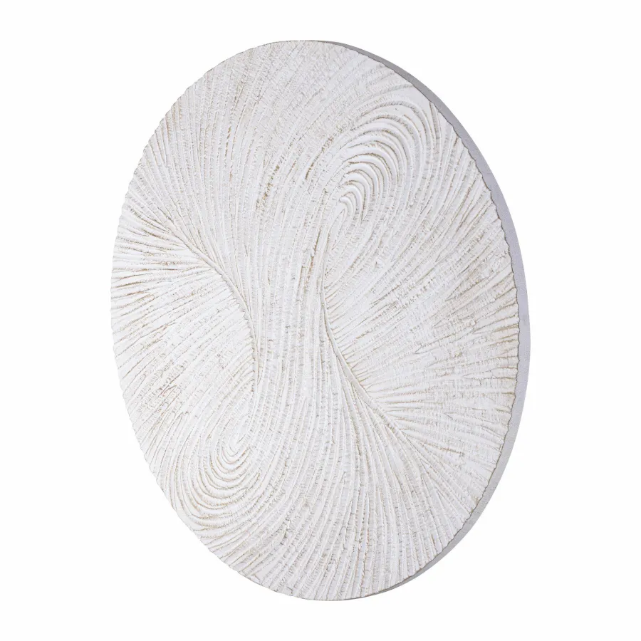 PTMD Wandornament Wiktor Wit MDF rond swirl carved S