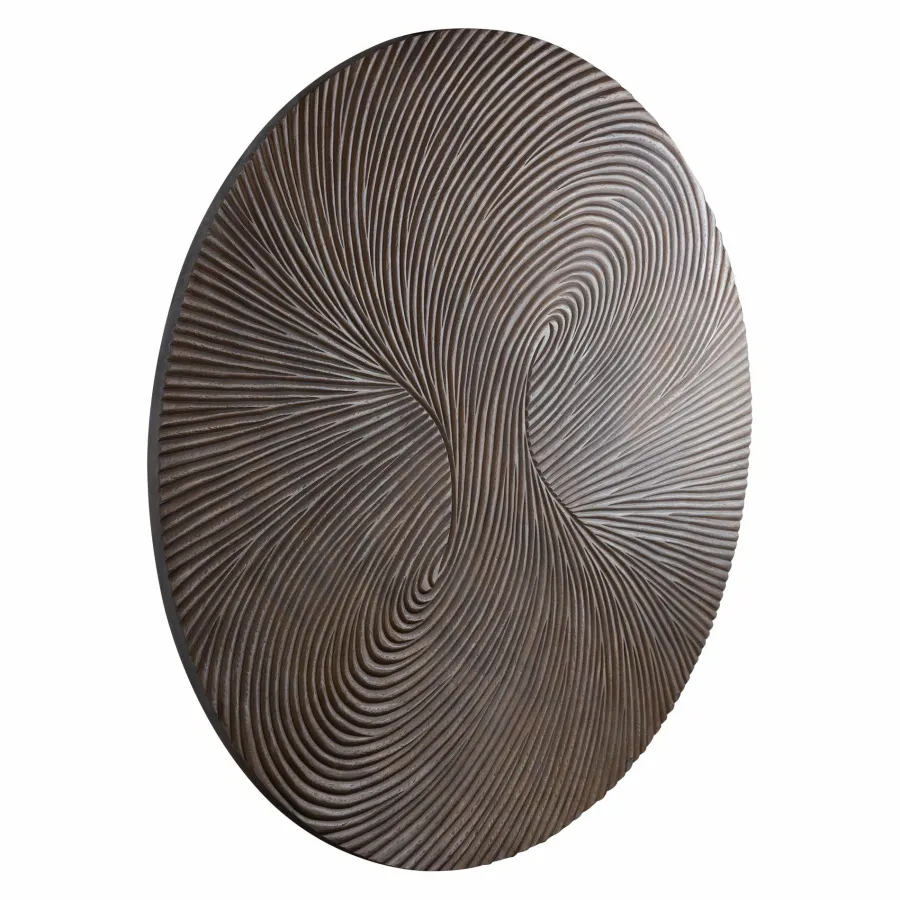 PTMD Wandornament Wiktor Bruin MDF rond swirl carved XL Discount