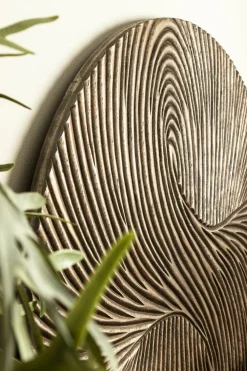 PTMD Wandornament Wiktor Bruin MDF rond swirl carved L Best