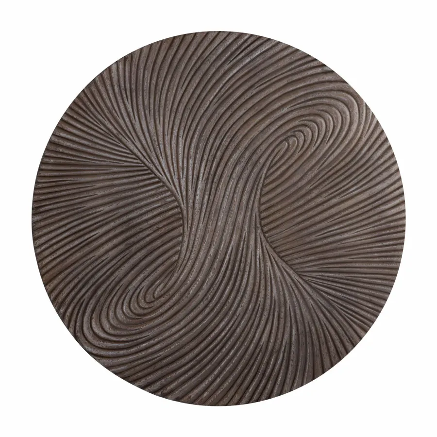 PTMD Wandornament Wiktor Bruin MDF rond swirl carved L Best