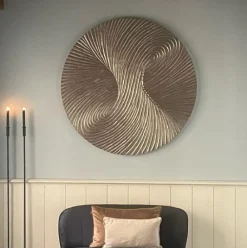 PTMD Wandornament Wiktor Bruin MDF rond swirl carved L Best