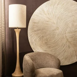 PTMD Wandornament Wiktor Wit MDF rond swirl carved XL Sale