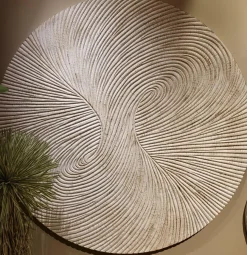 PTMD Wandornament Wiktor Wit MDF rond swirl carved XL Sale