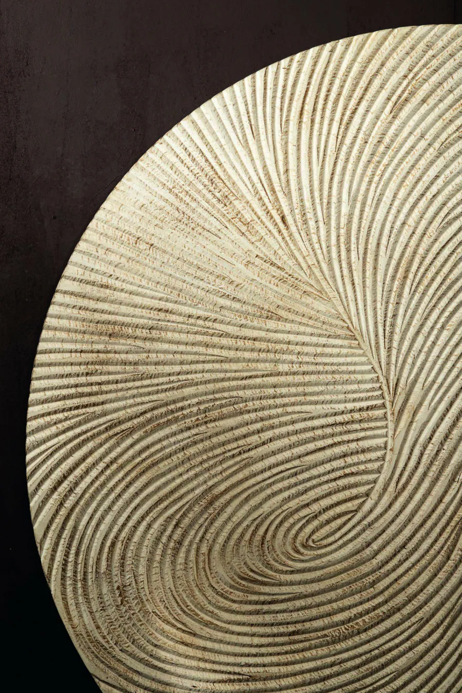 PTMD Wandornament Wiktor Wit MDF rond swirl carved XL Sale