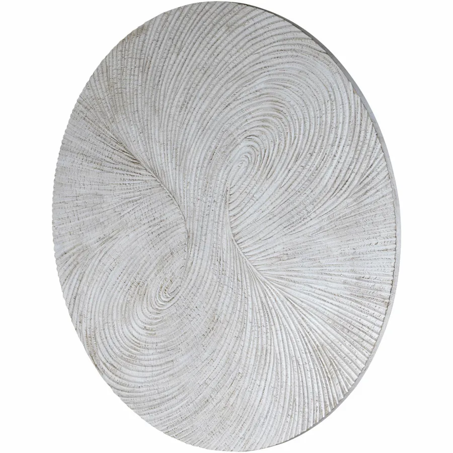 PTMD Wandornament Wiktor Wit MDF rond swirl carved XL Sale