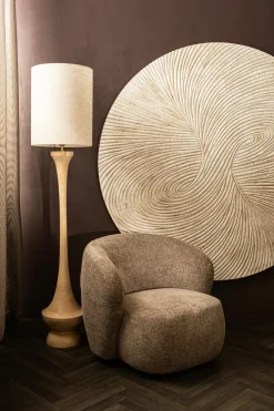 PTMD Wandornament Wiktor Wit MDF rond swirl carved XL Sale