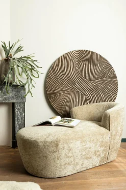 PTMD Wandornament Wiktor bruin MDF rond swirl carved S Best