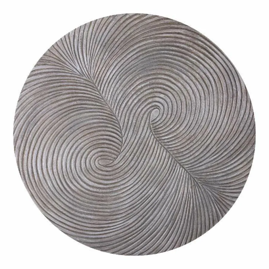 PTMD Wandornament Wiktor bruin MDF rond swirl carved S Best