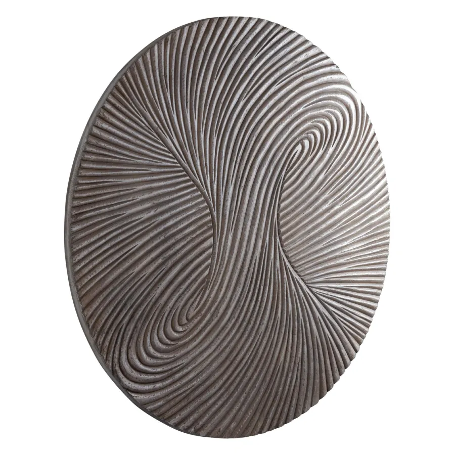 PTMD Wandornament Wiktor bruin MDF rond swirl carved S Best