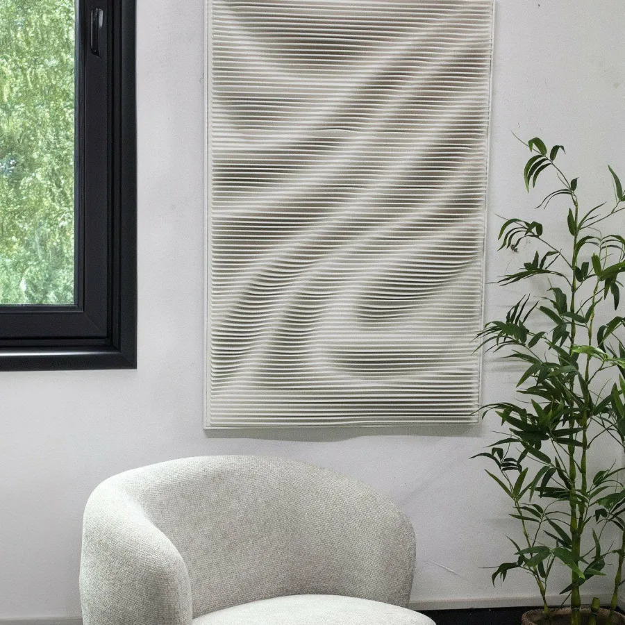 PTMD Wandpaneel Aleishia Wit rechthoekig Wavy Outlet