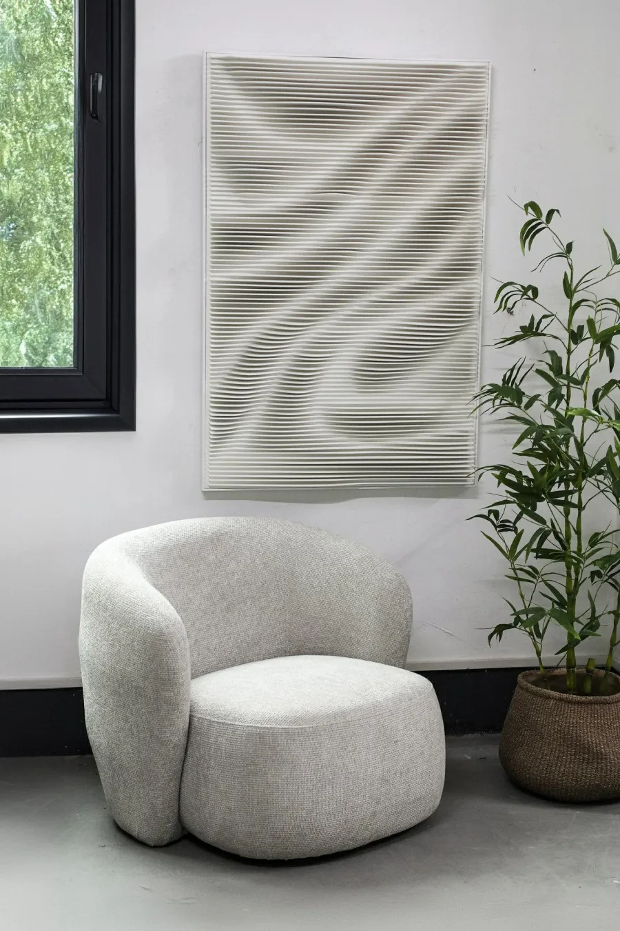 PTMD Wandpaneel Aleishia Wit rechthoekig Wavy Outlet