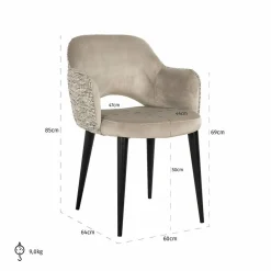 Richmond Interiors Arm chair Giovanna trendy nature/quartz khaki Hot