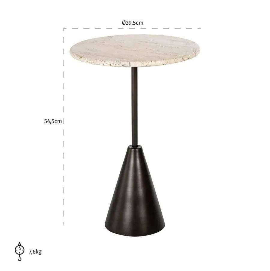Richmond Interiors Avalon bijzettafel rond brons New