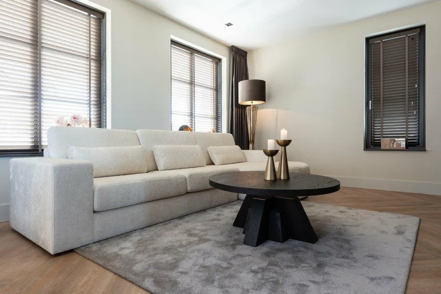 Richmond Interiors Bank Felix lounge links rond + 2.5 zitter white chenille (Bergen 900 white chenille) Online