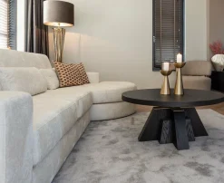 Richmond Interiors Bank Felix lounge links rond + 2.5 zitter white chenille (Bergen 900 white chenille) Online