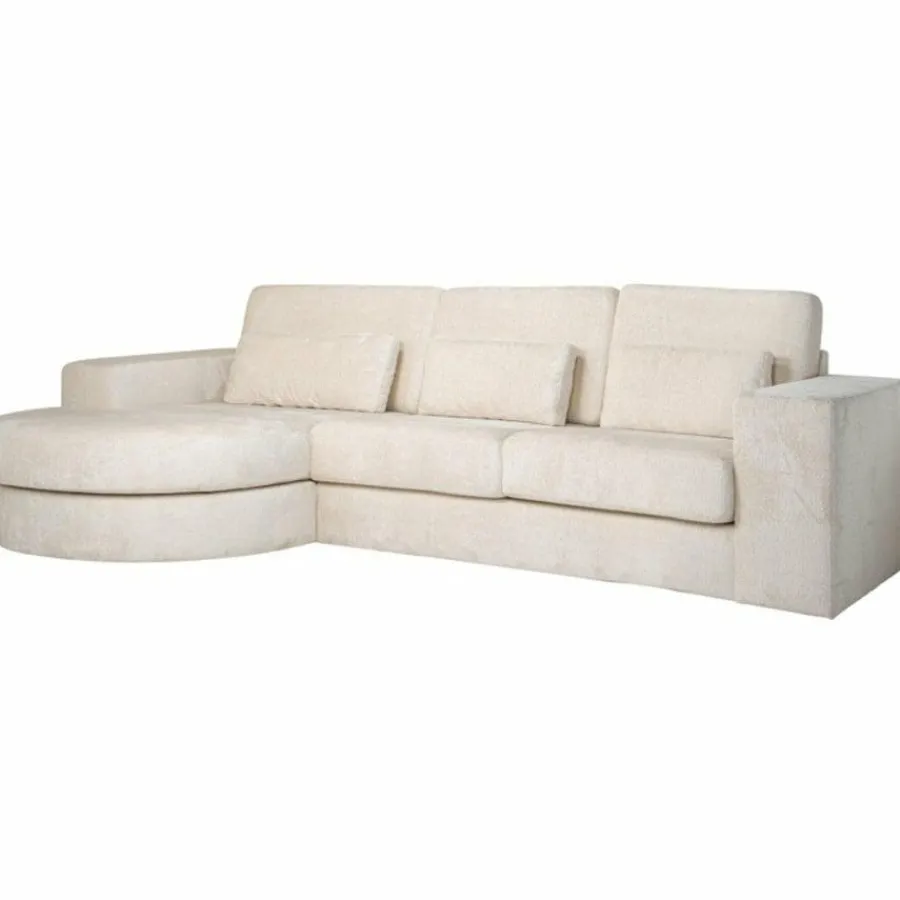 Richmond Interiors Bank Felix lounge links rond + 2.5 zitter white chenille (Bergen 900 white chenille) Online