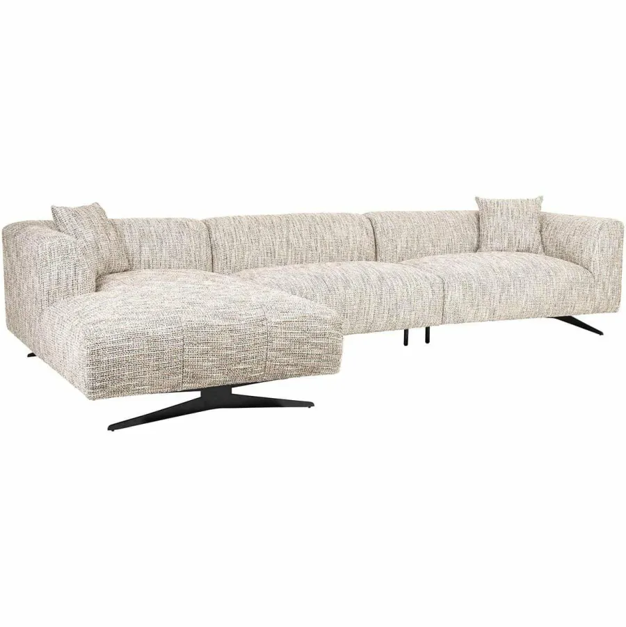 Richmond Interiors Bank Hoxton 3-zits + lounge links Be Trendy 01 Nature Best