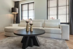Richmond Interiors Bank Felix 2.5 seats + lounge rechts rond white chenille (Bergen 900 white chenille) New