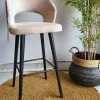 Richmond Interiors Barstoel Savoy khaki velvet - Showroommodel Clearance