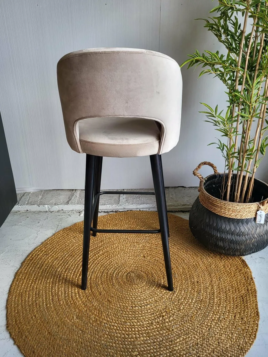 Richmond Interiors Barstoel Savoy khaki velvet - Showroommodel Clearance