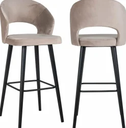 Richmond Interiors Barstoel Savoy khaki velvet - Showroommodel Clearance