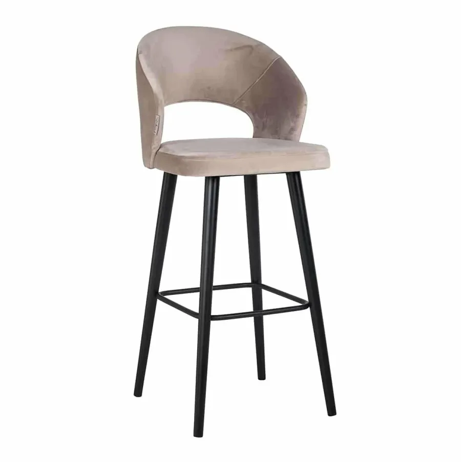 Richmond Interiors Barstoel Savoy khaki velvet - Showroommodel Clearance