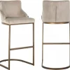 Richmond Interiors Barstoel Bolton khaki velvet geborsteld goud Khaki