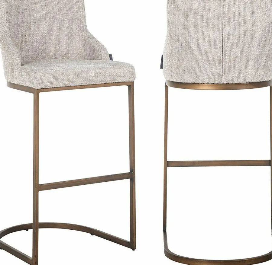 Richmond Interiors Barstoel Bolton natural renagade met geborsteld goud Hot