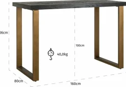 Richmond Interiors Bartafel Blackbone brass (Black rustic) Sale