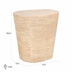 Richmond Interiors Bijzettafel Fictus Travertine faux Beige Discount