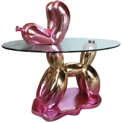 Richmond Interiors Bijzettafel Usha met glas Pink Discount
