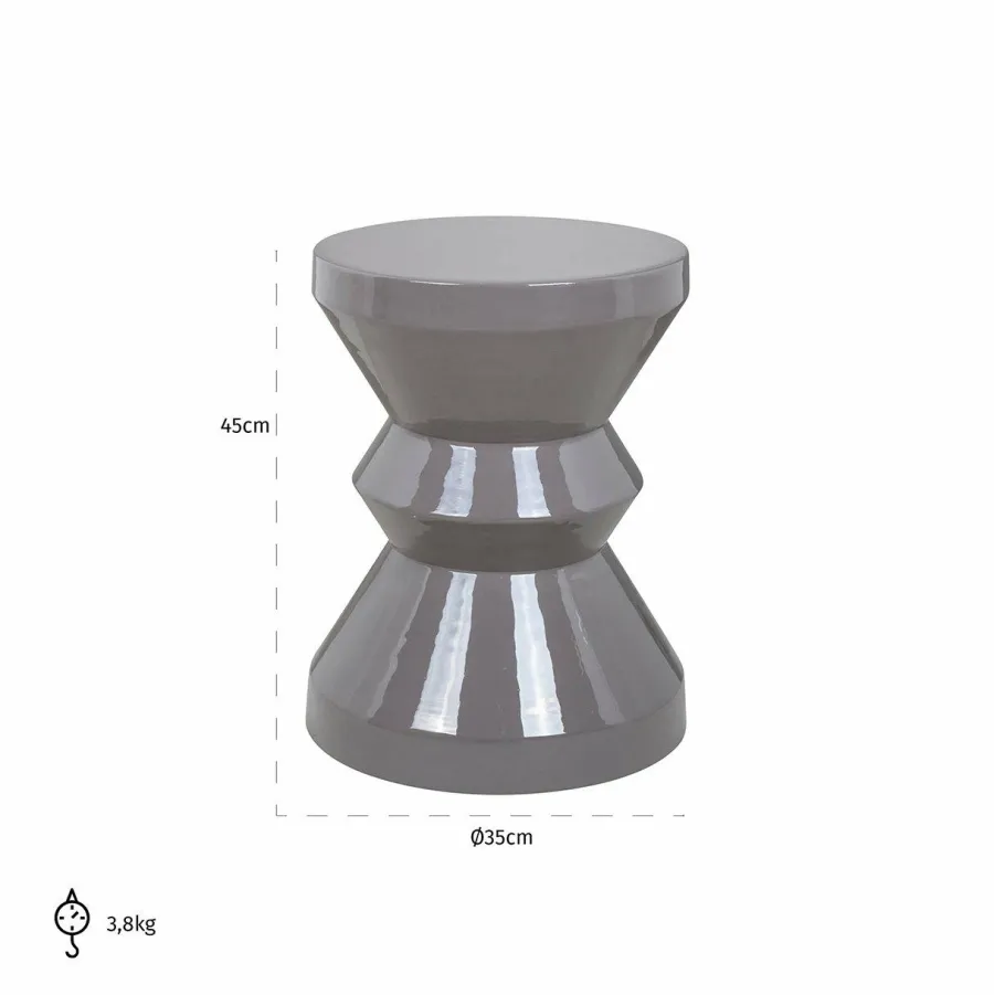 Richmond Interiors Bijzettafel Diablo grijs Ø 35 Discount