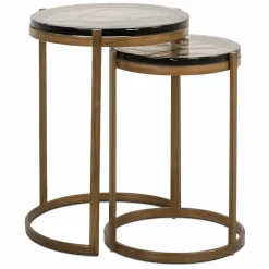 Richmond Interiors Bijzettafel Cleo gold (Set van 2) Outlet