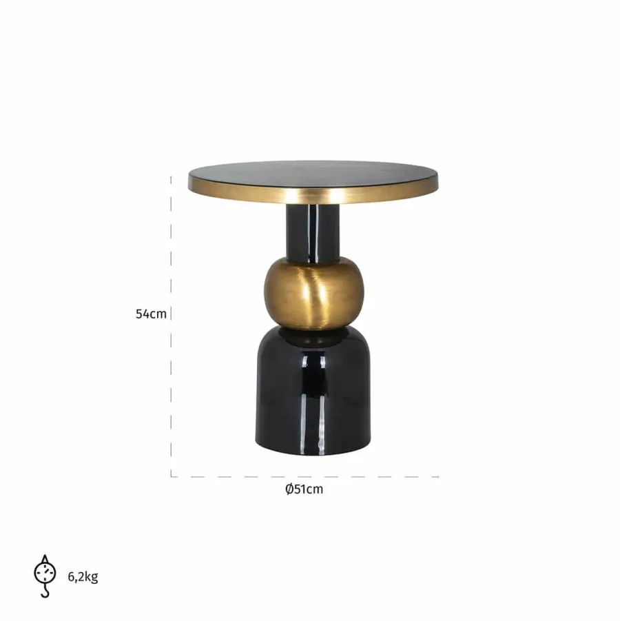 Richmond Interiors Bijzettafel Mose 51Ø (Black) Sale