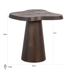 Richmond Interiors Bijzettafel Odile 50Ø donkerbruin Clearance