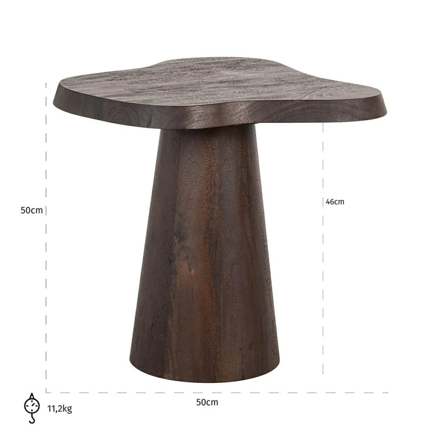 Richmond Interiors Bijzettafel Odile 50Ø donkerbruin Clearance