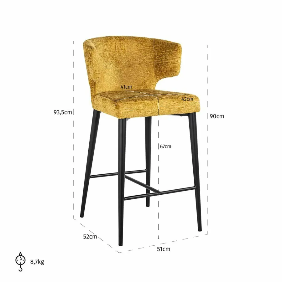 Richmond Interiors Counterstoel Taylor mustard fusion New