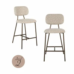 Richmond Interiors Counterstoel Xenia beige leopard fire retardant (Set of 2) Hot
