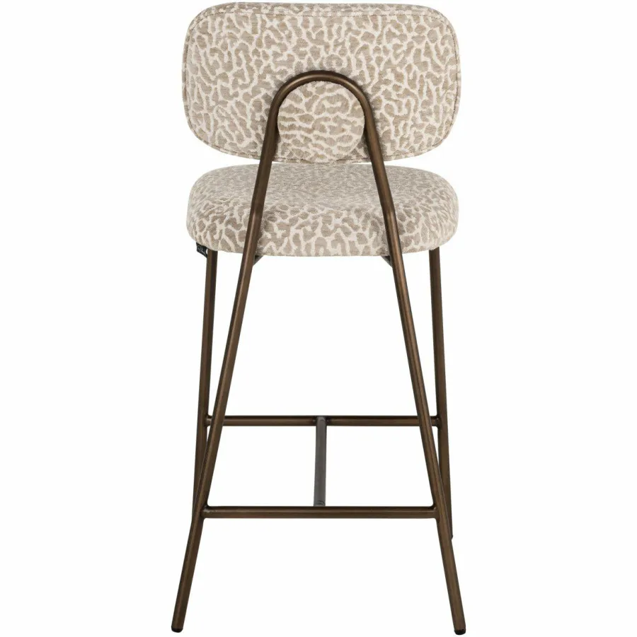 Richmond Interiors Counterstoel Xenia beige leopard fire retardant (Set of 2) Hot