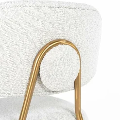 Richmond Interiors Counterstoel Xenia White Bouclé / Brushed Gold (Copenhagen 900 Bouclé White) Clearance