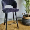 Richmond Interiors Counterstoel Savoy black chenille - Showroommodel Online