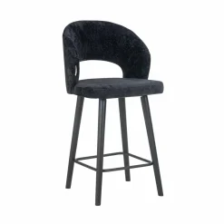 Richmond Interiors Counterstoel Savoy black chenille - Showroommodel Online