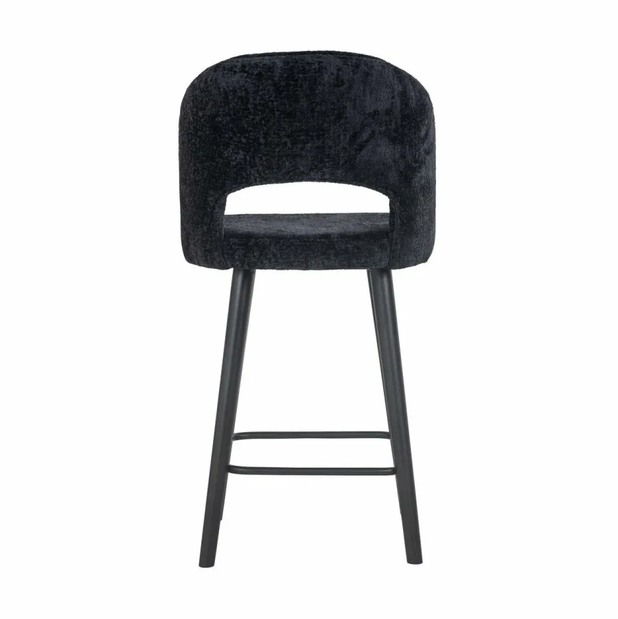 Richmond Interiors Counterstoel Savoy black chenille - Showroommodel Online