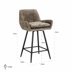 Richmond Interiors Counterstoel Linsey Niagara 104 Stone Chenille New