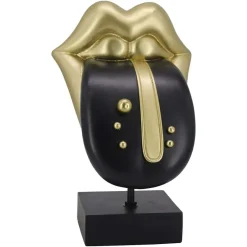 Richmond Interiors Deco object Tongue Zwart/Goud Clearance